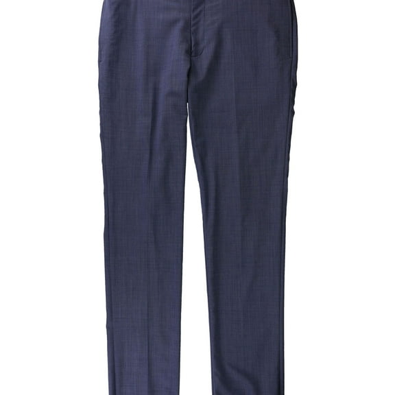 Calvin Klein Mens Infinite Stretch Dress Pants Slacks, Blue, 35W x UnfinishedL