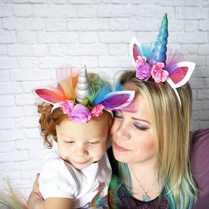 Unicorn Horn Head Party Hair Headband Fancy Dress Rainbow We Love