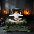 thumbnail image 2 of Homewish Halloween Bat Twin Duvet Cover, Vintage Castle Twin Bedding, Olive Green, Black Reversible 2-Piece, 1 Duvet Cover and 1 Pillowcase, 2 of 6