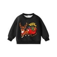 thumbnail image 2 of Boys Sweatshirts Kids Festive Fleece Crew Neck Long Sleeve Pullover Sweatshirt Hoodless Top Black 4-5 Years, 2 of 5