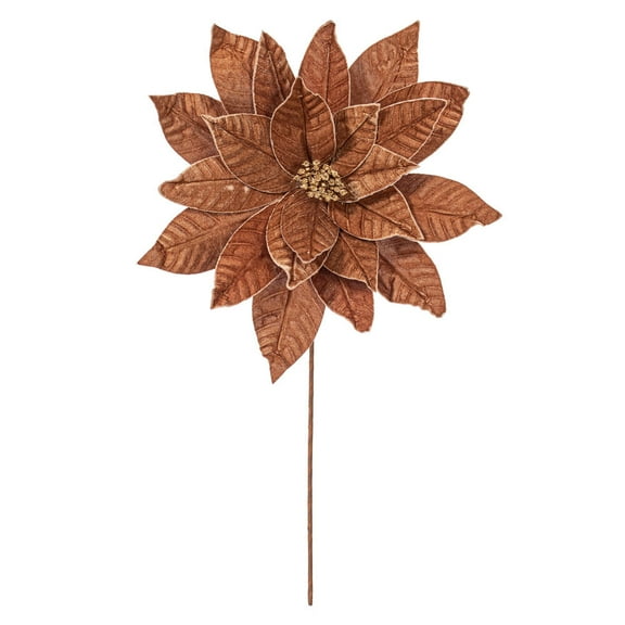 21.5" Mocha Poinsettia 18" Flower 2/Bag