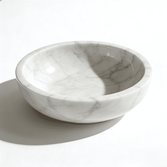 Large Decorative White Marble Bowl, 7.87 inches,Natural Stone Round Bowl for Home Decor, Fruit, Nuts, Jewelry tray,Coffee Tables Centerpiece, Soap Serving