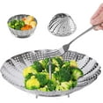 thumbnail image 1 of Vegetable Steamer Baskets Folding Expandable Steamer Inserts for Instant Pot Accessories, Safety Tool, Stainless Steel, Pressure Cooker, Pot in Pot, Food Steamer Cooking(fit pots for 6" to 10"), 1 of 7