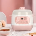 thumbnail image 5 of Riousery US Plug Electric Stew Pot 1L 200W, Smart Ceramic Slow Cooker with Anti-Dry Burn Protection for Porridge and Soup, Pink (9.06 in / 23 cm), 5 of 9