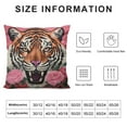 thumbnail image 5 of HENGT Tiger Floral Decorative Throw Pillow Cover Pink Pillow Covers Flower Animal Print Tiger Cushion Cover with Tassels Decor Square Pillowcase for Sofa Couch Bedroom Living Room, 5 of 5