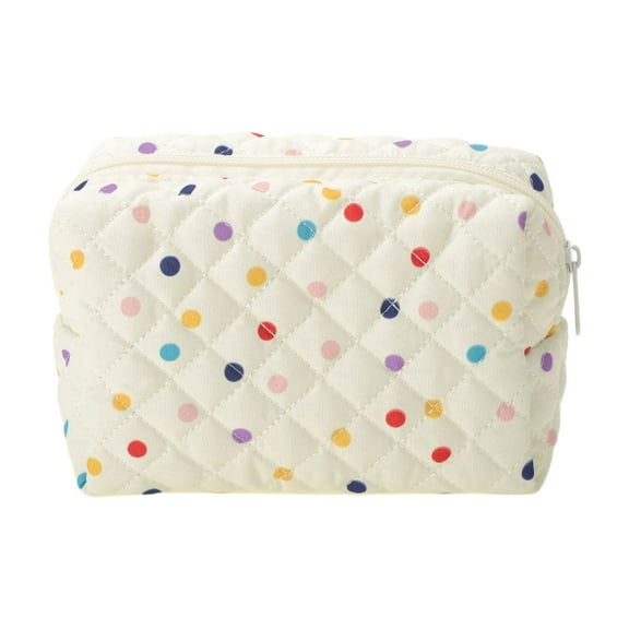 Unique Bargains 1 Pc Quilted Square Floral Makeup Bag Assorted Color Polyester