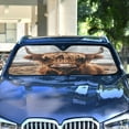 thumbnail image 4 of ALAZA A Highland Cow Windshield Sun Shade Car Foldable Sun Visor Block UV Rays Protector 55"x27.6", 4 of 8