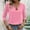 Pink, variant on Sakmal Green Womens Shirts Plus Size Dressy Casual Tops 3/4 Sleeve Scoop Neck Solid Tops for Women