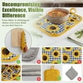 thumbnail image 4 of Howayme Ribbed Cotton Pot Holders 2-Pack Set, Sunflower Printed, Heat Resistant Soft Silicone Pot Holders for Kitchen, Non-Slip Hot Pads with Hanging Loop for Housewarming Gift, 7"x9", 4 of 5