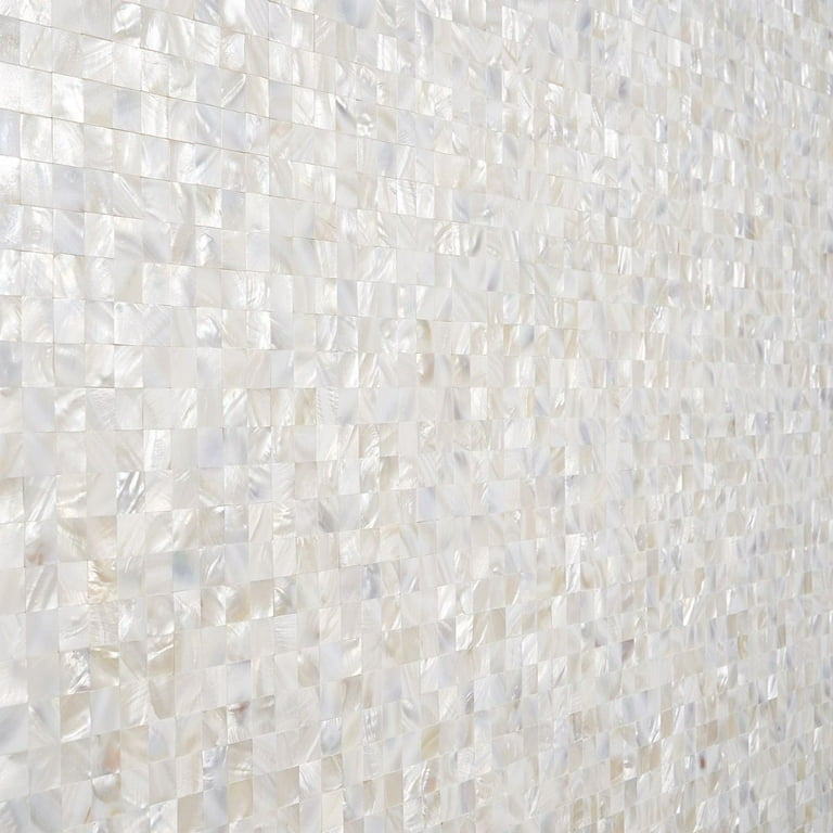 Bond Tile Easy Luxe Mother of Pearl Square 11.81 in. x 11.81 in. Peel and Stick Tile (0.96 Sq. Ft. / Sheet)