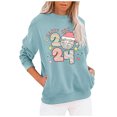 thumbnail image 1 of Timegard Sweatshirts à Col Rond pour Femmes Imprimé de Noël Manches Longues Amples avec Poches Automne, 1 of 2