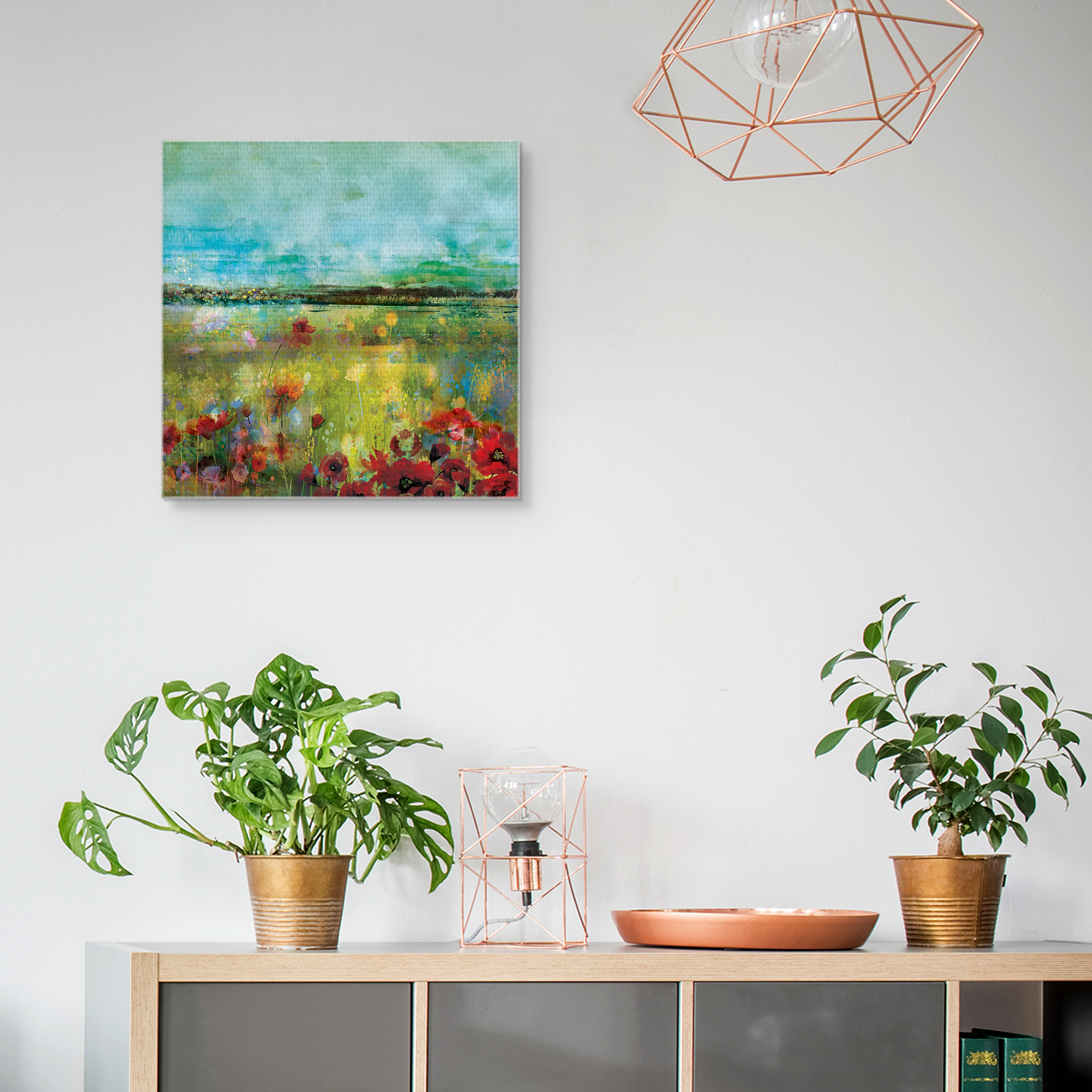 Abstract Meadow Colorful Wildflowers by Willowbrook Art Print
