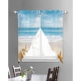 thumbnail image 3 of Beach Coastal Swag Valances for Windows, Summer Nautical Seaside Starfish Shell Rod Pocket Sheer Valances for Large Windows, Swag Toppers Light Filtering for Kitchen Living Room 2 Panels 36''x63'', 3 of 6