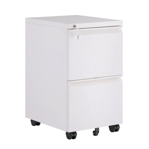 Mobile File Cabinet With Lock Metal Filing Cabinet For Legal Letter Size Fully Assembled Except Wheels 2 Drawers White Walmart Com Walmart Com