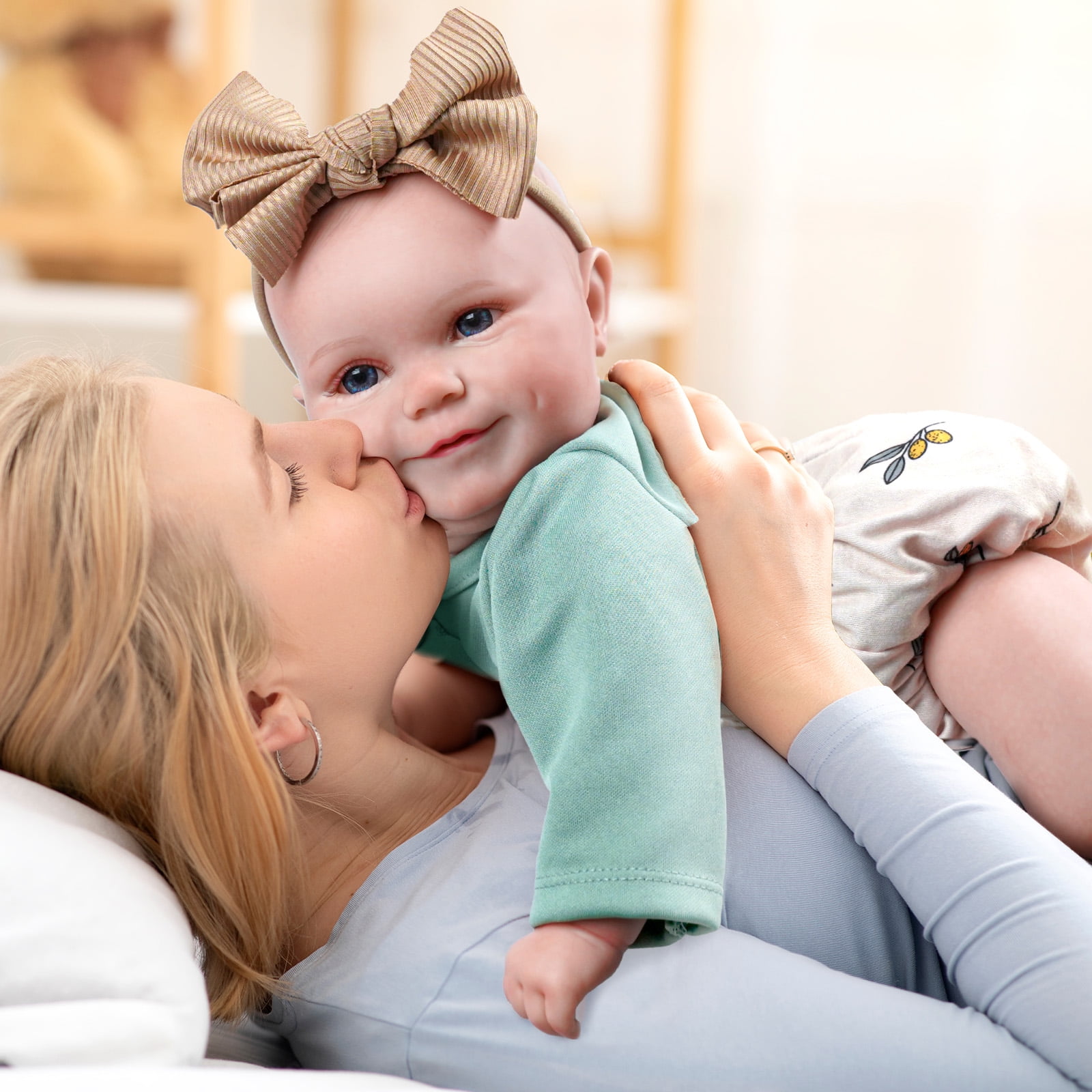 Rsgdolls Realistic Weighted Baby Doll, Lifelike Reborn, Full Silicone Vinyl Body, Newborn Girl, 20 inch