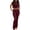Burgundy, variant on Lounge Sets for Women 2 Piece Foldover Yoga Flare Leggings Pants Crop Tops Casual Outfits Matching Tracksuit Set