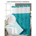 thumbnail image 4 of No Hook Cloth Fabric Shower Curtain with Snap in Liner, Turquoise Marble Waterproof Shower Curtains Set with See Through Top Window, Minimalist Abstract Golden Fluid Art Bath Curtains Shower 54"x78", 4 of 6