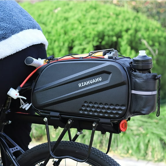 Waterproof Hard Shell Bike Saddle Bag - Adjustable Strap, Multiple Compartments, Camera & Water Bottle Holder, EVA Material, Black - Perfect for Mountain Biking & Commuting, Mountain Bike Accessories