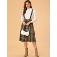 thumbnail image 3 of Falda Midi Con Tirantes Y Tartán A Cuadros Vintage Para Mujer Tela escocesa marrón XS, 3 of 6