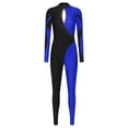 thumbnail image 3 of TiaoBug Womens Full Body Gymnastics Leotard Long Sleeve Skating Bodysuit Unitard Ballet Dance Jumpsuit Blue M, 3 of 6