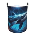 thumbnail image 1 of Balery Colorful Ocean Whale Cesta de ropa redonda con asas, impermeable, independiente, para ropa, juguetes, dormitorio y familia-Small, 1 of 6