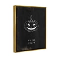 thumbnail image 3 of Stupell Industries Oh My Gourd Jack-o-Lantern Graphic Art Metallic Gold Floating Framed Canvas Print Wall Art, Design by Lil' Rue, 3 of 6