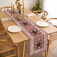 thumbnail image 3 of Farmhouse Table Runner - 72 Inch Long, Kitchen Dining Table Runner Dresser Scarves, Vintage Star Retro Rustic Checked Grid Lodge Farmhouse Decor for Coffee Tables Wedding Party Banquet, 3 of 8
