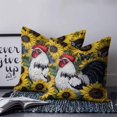 thumbnail image 3 of Yellow Sunflower Rooster Decorative Pillowcase 26''x26'', Farmhouse Vintage Rooster Throw Pillow Covers Soft Cushion Case for Couch Sofa Bedroom Living Room, Pillowcase Boho Decor, 3 of 8