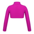 thumbnail image 4 of SiiRoh Girls Long Sleeve Stretch Short Mock Neck Athletic Shirt Crop Top Basics Sportswear Rose 6, 4 of 7