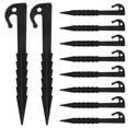 thumbnail image 3 of Shisuyan Tarp Tent Fixing Pegs Black Plastic 10Pcs 5.7In, 3 of 8