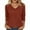 Orange, variant on Hrsba Womens 3/4 Sleeve V Neck Top Shirt Solid Color Loose Casual Blouse for Fall Winter Daily Wear