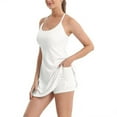 thumbnail image 1 of ManxiVoo Women's Built-in Shorts Active Dress with Removable Padding Backless Workout Outfit for Movement XXXXXL Size White, 1 of 3