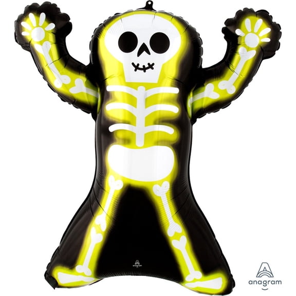 30 inch Neon Skelly Foil Mylar Balloon - Party Supplies Decorations