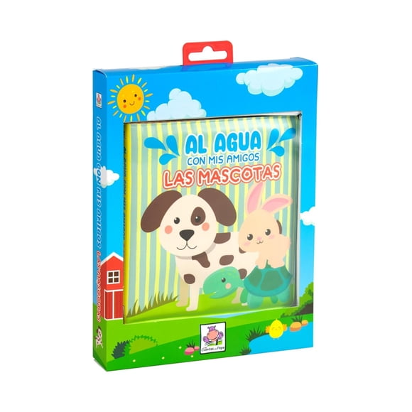 Libro infantil para la hora del baño: Al agua con mis amigos: Mascotas Blanco
