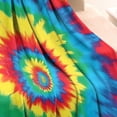 thumbnail image 3 of Colorful Rainbow Tie Dye Spiral Pattern Blanket,Comfortable Soft Flannel Throw Blanket,All Season,Warm Lightweight Blankets for Sofa Bed Couch Living Room Chair,30"x40", 3 of 4