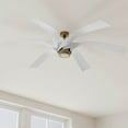 thumbnail image 3 of Insigna Collection 72-in Six-Blade Vintage Brass Contemporary Ceiling Fan with Matte White Blades, 3 of 4