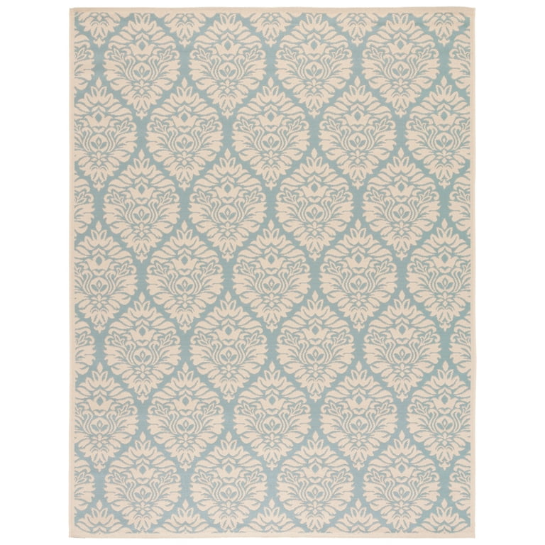 4' X 6' Aqua Damask Indoor Outdoor Area Rug 4' X 6' Aqua Damask Indoor Outdoor Area Rug