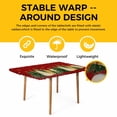 thumbnail image 4 of Red Christmas Tree Table Cloths for 6 Foot Rectangle Tables, Xmas Tree Winter Snowflake Patio Waterproof Elastic Fitted Tablecloths, Washable Rectangular Table Cover for Camping, 4 of 8