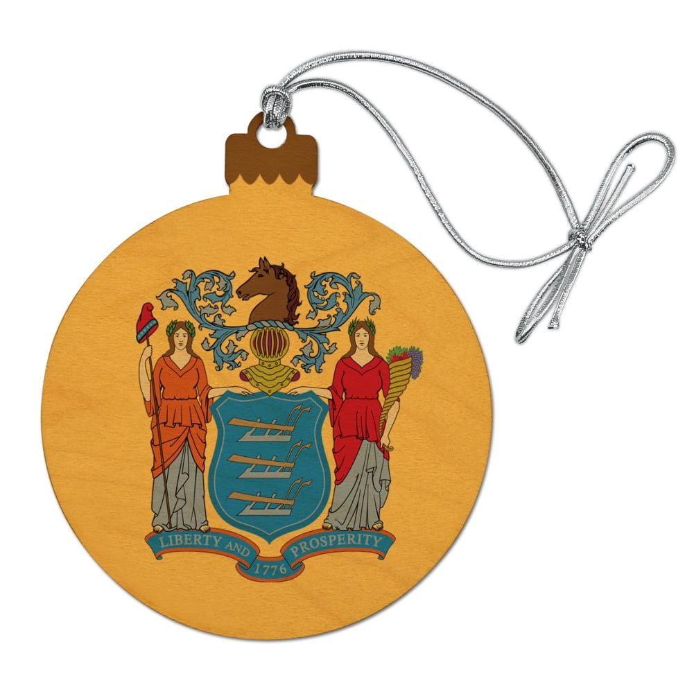GRAPHICS & MORE Rustic Distressed New Jersey State Flag Wood Christmas Tree Holiday Ornament GRAPHICS & MORE Rustic Distressed New Jersey State Flag Wood Christmas Tree Holiday Ornament
