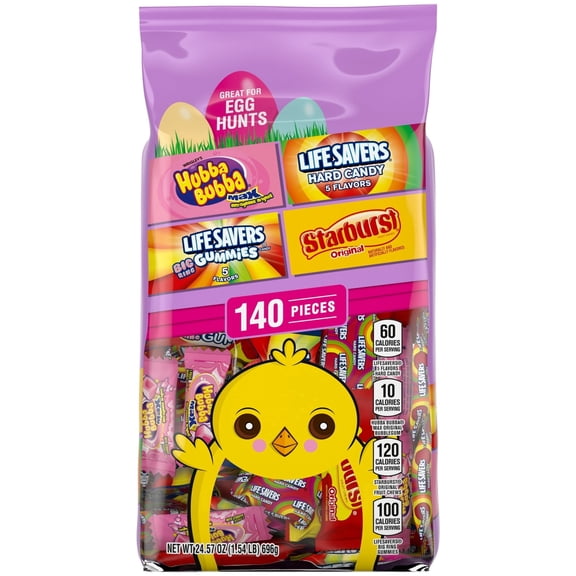 Skittles, Starburst, Life Savers & Hubba Bubba Easter Basket Stuffers - 140 Ct Bag