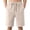 Beige_013, variant on Domuza Men's Linen Casual Classic Fit Waist Shorts Drawstring Beach Shorts with Pockets Solid Beach Short Navy 5XL