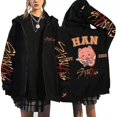 thumbnail image 1 of Sudadera con capucha y cremallera con estampado de tendencia Straykids Han Korea Poliéster, 1 of 1