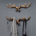 thumbnail image 5 of Vintage Deer Antlers Wall Hooks Wall Mounted Clothes Hanger Coat Rack Key Holder for Decorative Wall Hook A, 5 of 8