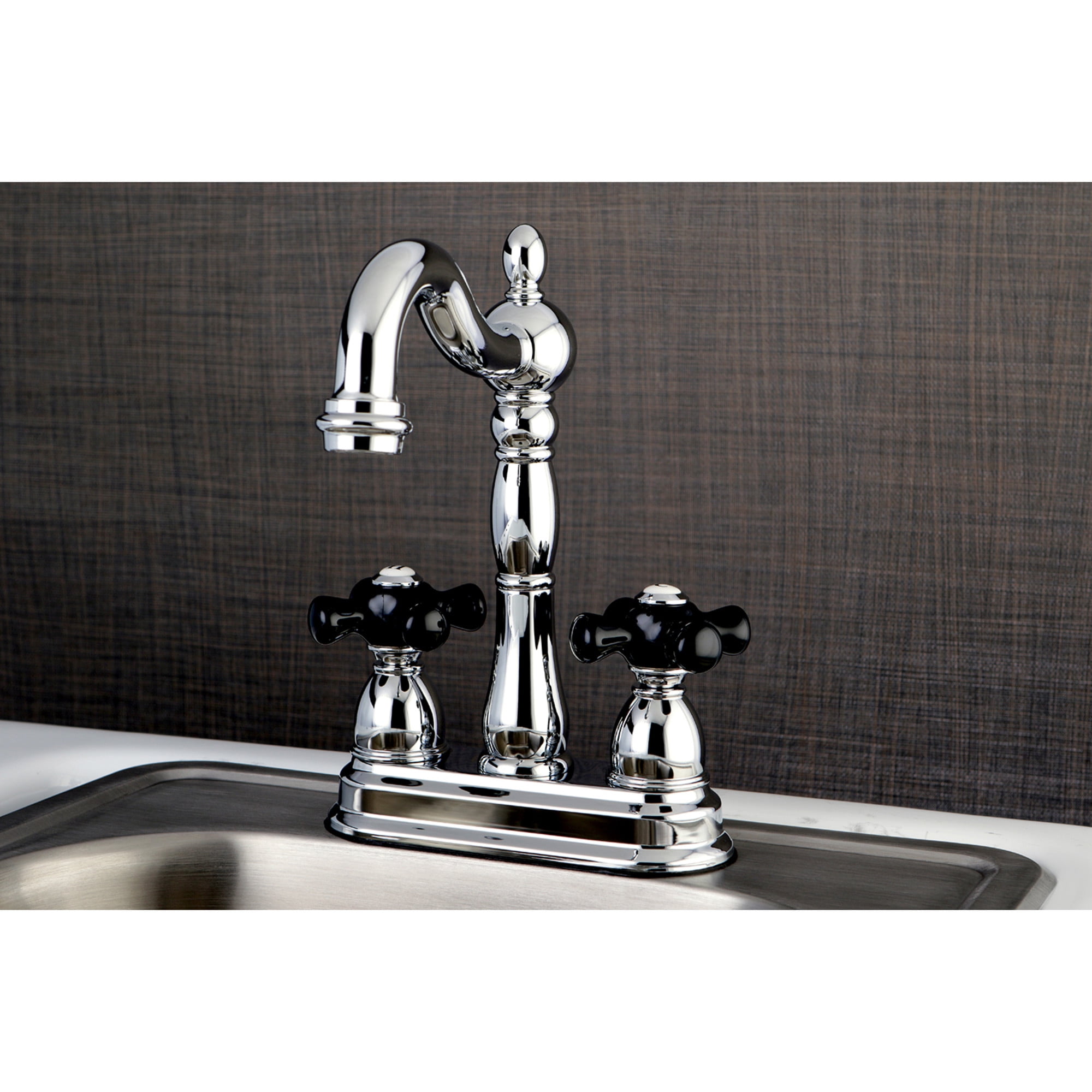 Kingston Brass KB1491PKX Duchess Two-Handle 2-Hole Deck Mount Bar Faucet in Polished Chrome