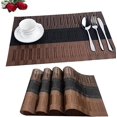 thumbnail image 1 of 6 manteles individuales de PVC antideslizantes (negro y marrón), manteles individuales lavables (45 x 30 cm) para cocina, sala de estar, jardín o comedor, 1 of 5