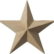2 3/4"W x 2 3/4"H x 1/2"P Galveston Star Rosette, Alder