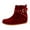 Red, variant on Womens Boots Women's Ankle Boots Low Heeled Booties Casual Comfortable Fall Winter Pointed Closed Toe Short Boots for Women Yellow,9