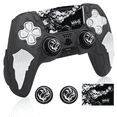 thumbnail image 1 of Silicone Case and Joystick Caps for PS5 DualSense Controller - Wukong Black/White, 1 of 4
