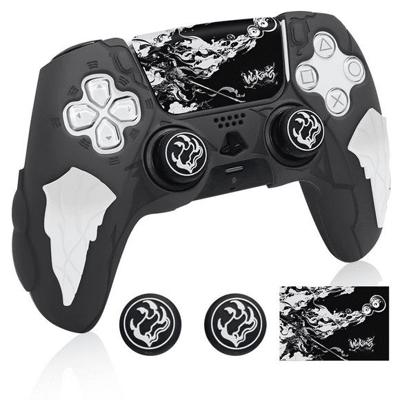 Silicone Case and Joystick Caps for PS5 DualSense Controller - Wukong Black/White