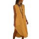thumbnail image 1 of TaTaai Women Solid Color Sleeveless Turndown Collar Button Closure Cotton Linen Dress Casual Fashion Comfortable Long Dress for Summer Daily Vacation Gift, 1 of 6